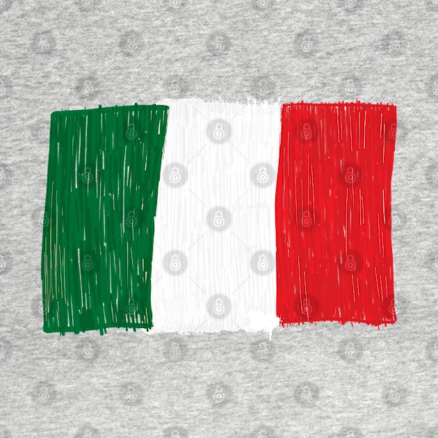 Italy flag made of doodle vector by GULSENGUNEL